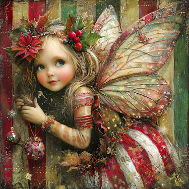 Christmas Fairy, DCO-102144, Sign For Wreath, 10x10in Metal Sign